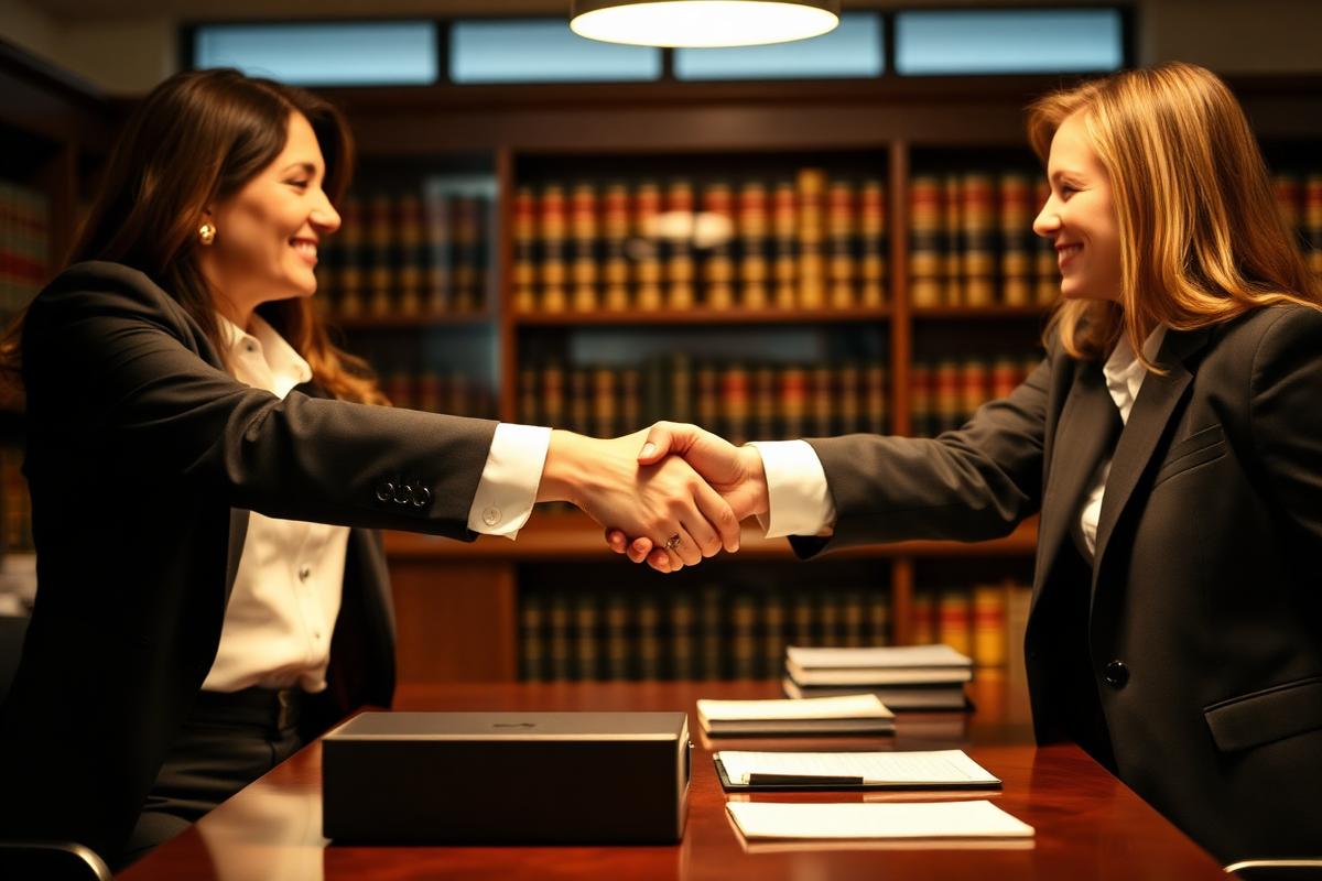 Two attorneys shaking hands