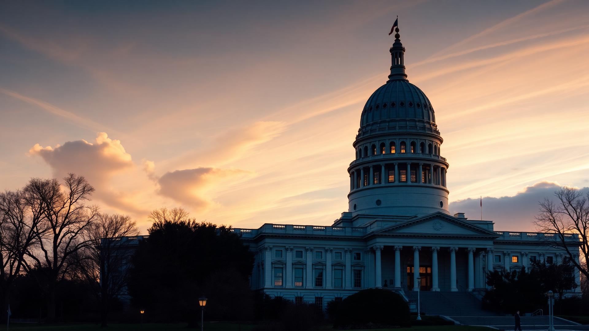 Texas state capitol at golden hour